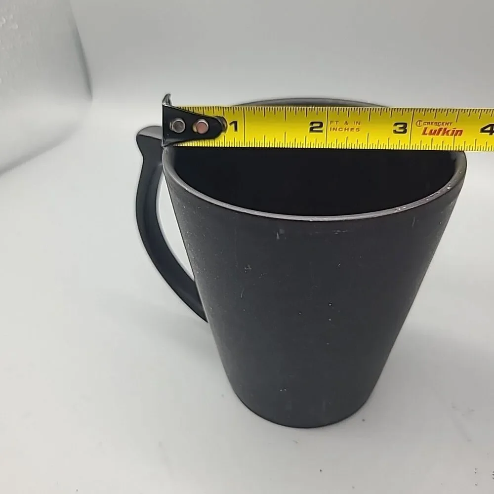 Crate & Barrel Jars France Vuelta Kuttara Coffee Cup Lava Black Glaze 12 Oz